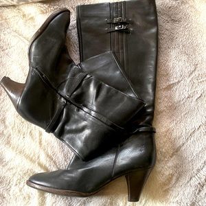 Frye size 9 M all leather black boots, 2 inch heel